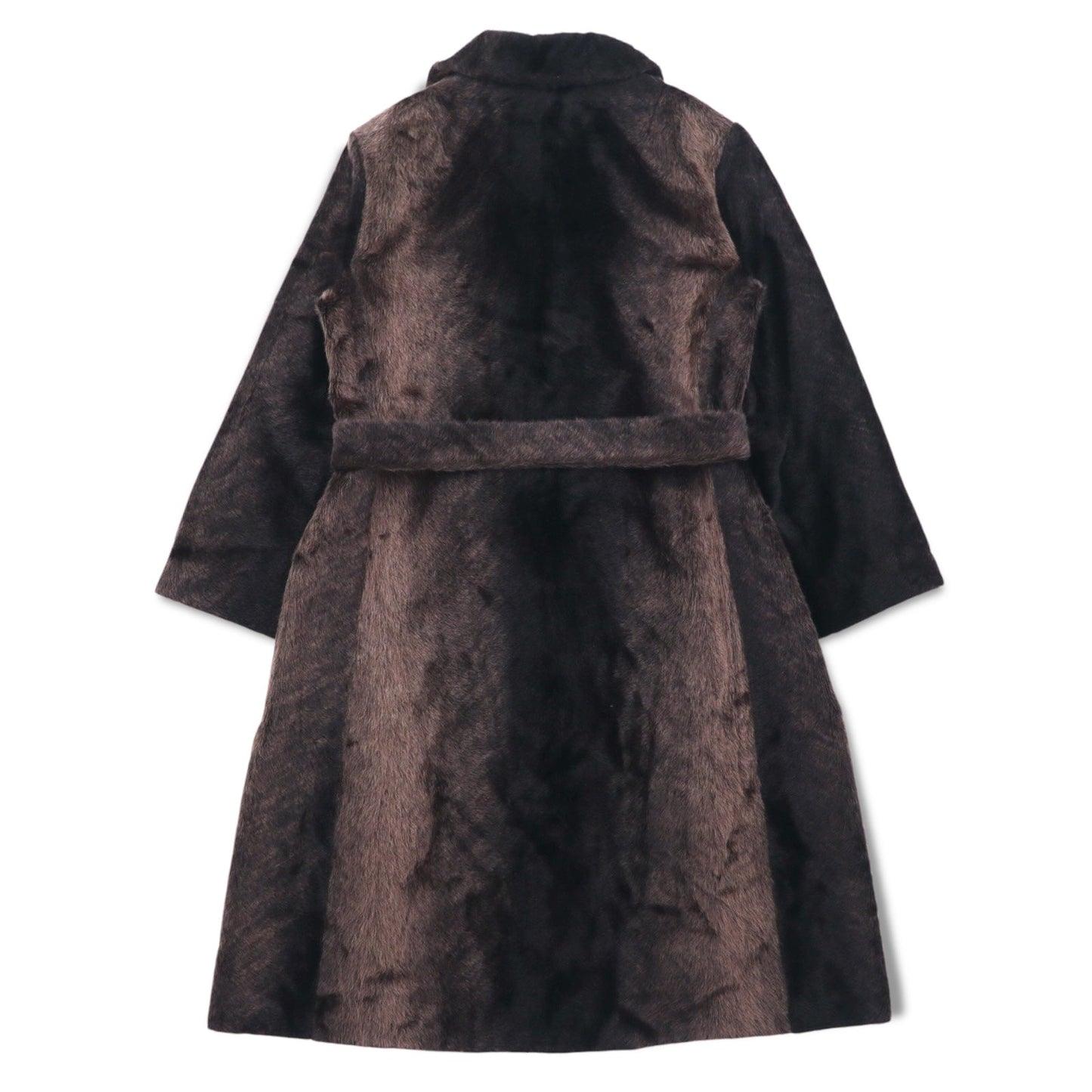 Vintage 60s Fur Coat Style by Fairmoorフランス製 60年代 ダブルブレスト ファーコート FREE ブラウン 毛皮 ベルト付き