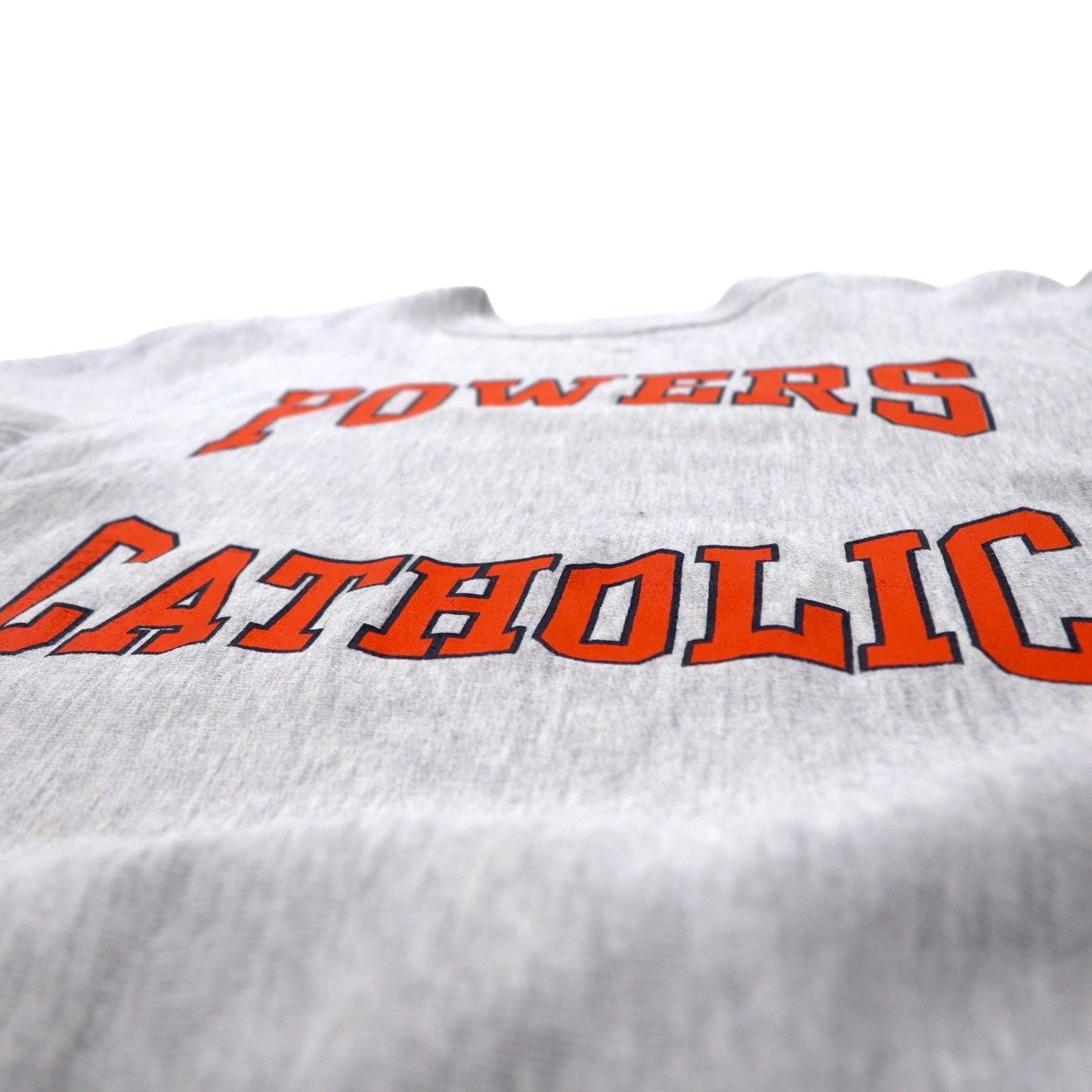 USA製 90年代 Gem SPORTSWEAR リバースウィーブ スウェット L グレー コットンPOWERS CATHOLIC プリント