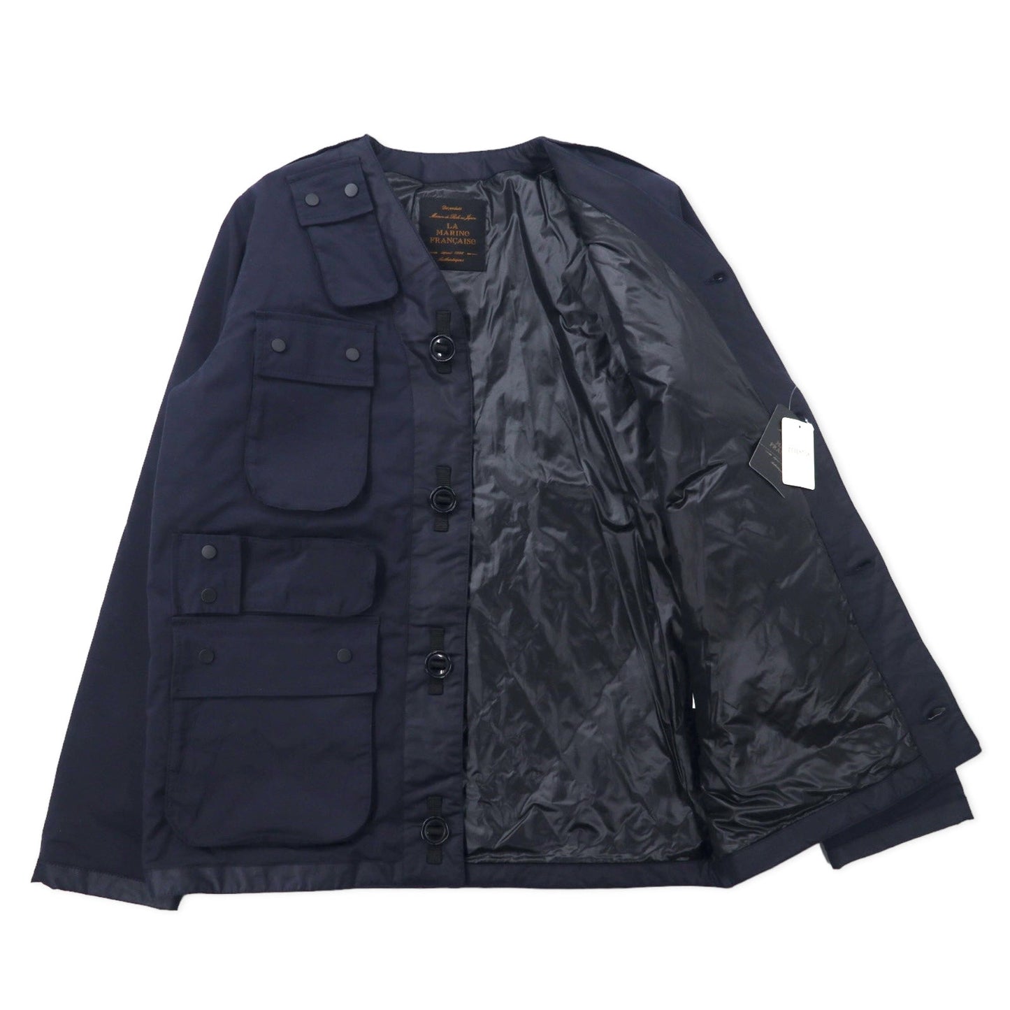 LA MARINE FRANCAISE SAMIA × T-400ビーチ ミリタリーコンビブルゾン ギミックジャケット 48 ネイビー ポリエステル MMG7711051 未使用品