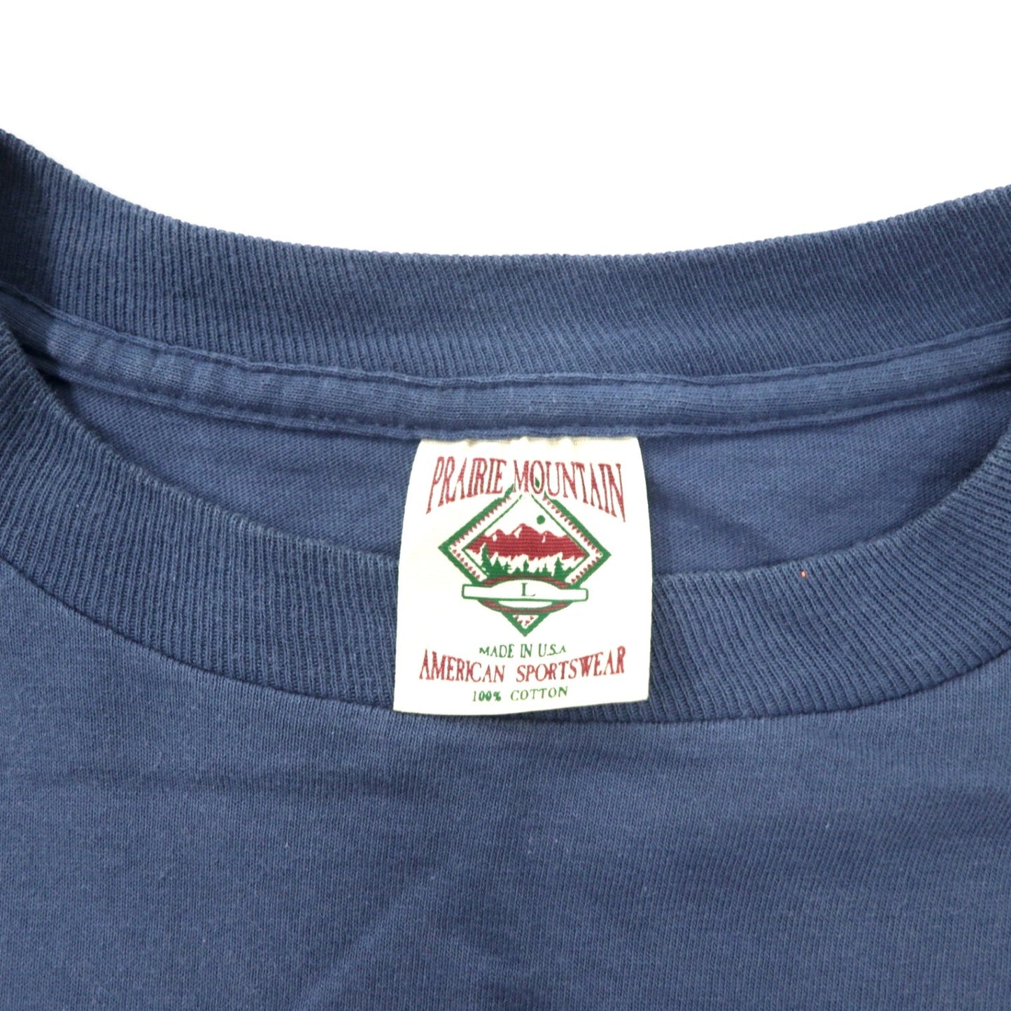 USA製 90年代 PRAIRIE MOUNTAIN インディアン プリント Tシャツ L ネイビー コットン bryce canyon