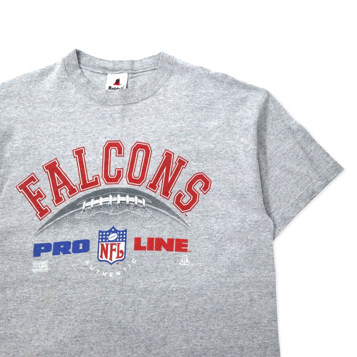USA製 90年代 Riddell NFL プリント Tシャツ L グレー コットン FALCONS ビッグサイズ