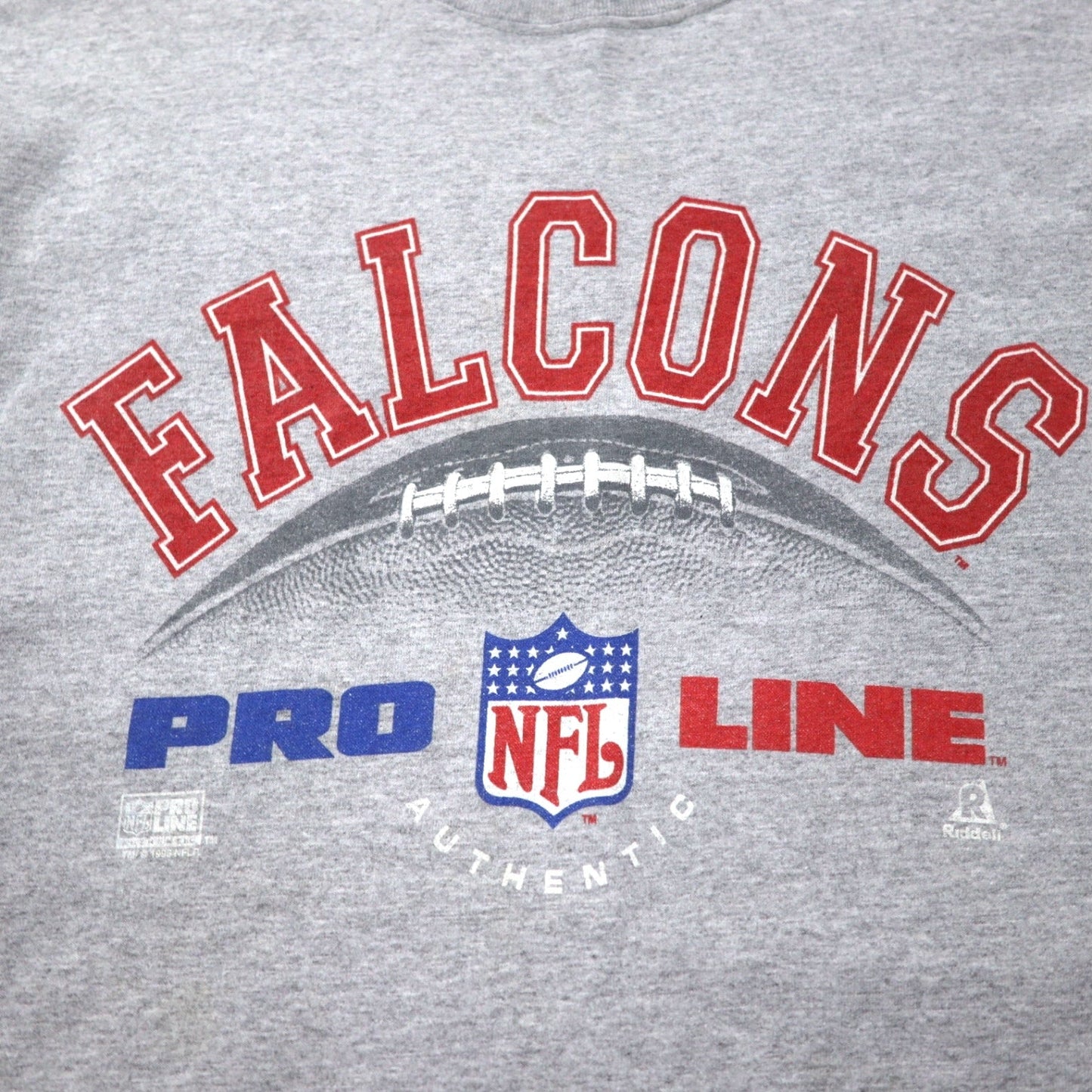 USA製 90年代 Riddell NFL プリント Tシャツ L グレー コットン FALCONS ビッグサイズ