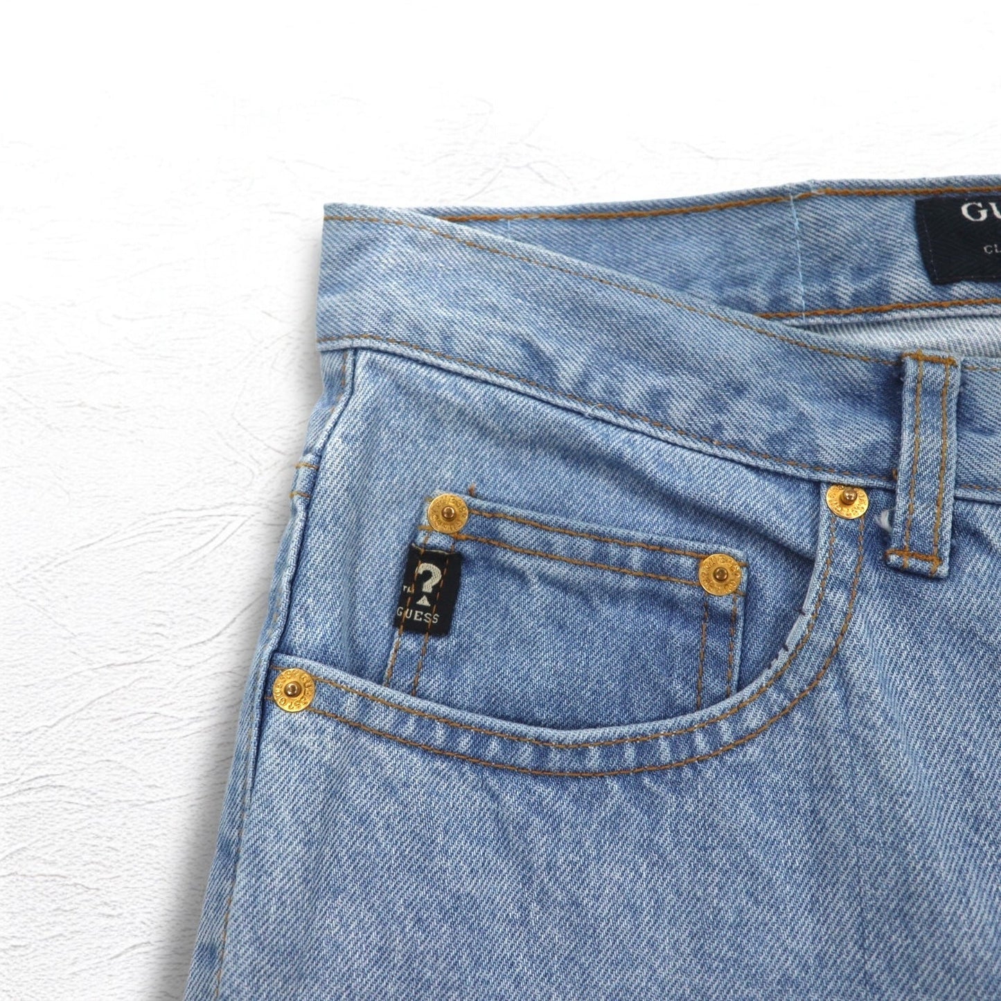 GUESS JEANS デニムパンツ M インディゴ ブルー CLASSIC FIT ジッパーフライ ブラジル製