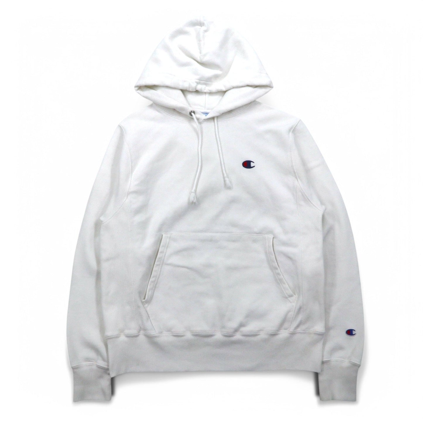 Champion リバースウィーブ REVERSE WEAVE プルオーバー パーカー L ホワイト 青単タグ 復刻 ホンジュラス製