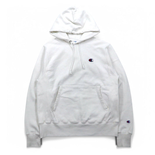 Champion リバースウィーブ REVERSE WEAVE プルオーバー パーカー L ホワイト 青単タグ 復刻 ホンジュラス製