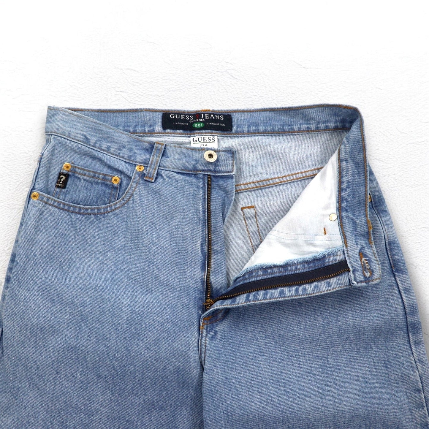 GUESS JEANS デニムパンツ M インディゴ ブルー CLASSIC FIT ジッパーフライ ブラジル製