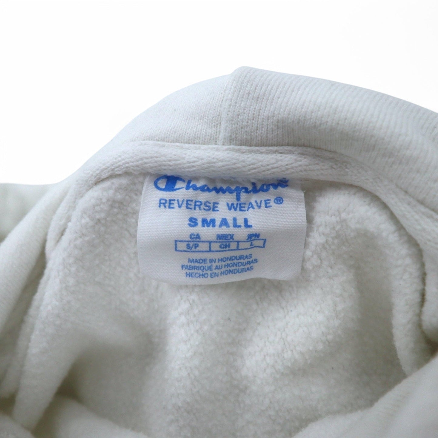 Champion リバースウィーブ REVERSE WEAVE プルオーバー パーカー L ホワイト 青単タグ 復刻 ホンジュラス製