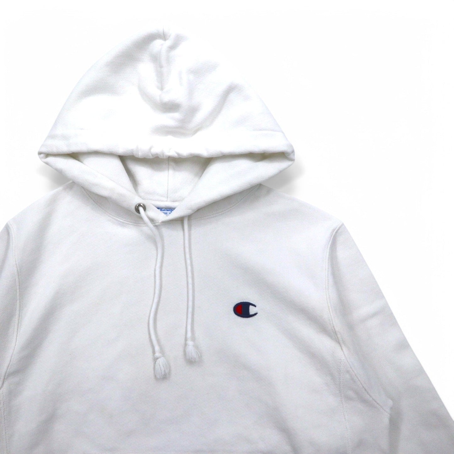Champion リバースウィーブ REVERSE WEAVE プルオーバー パーカー L ホワイト 青単タグ 復刻 ホンジュラス製