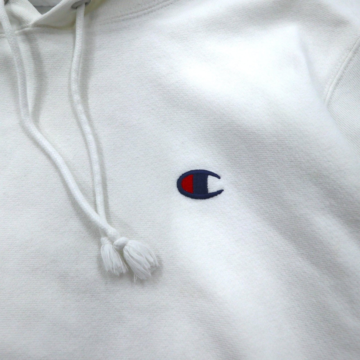 Champion リバースウィーブ REVERSE WEAVE プルオーバー パーカー L ホワイト 青単タグ 復刻 ホンジュラス製