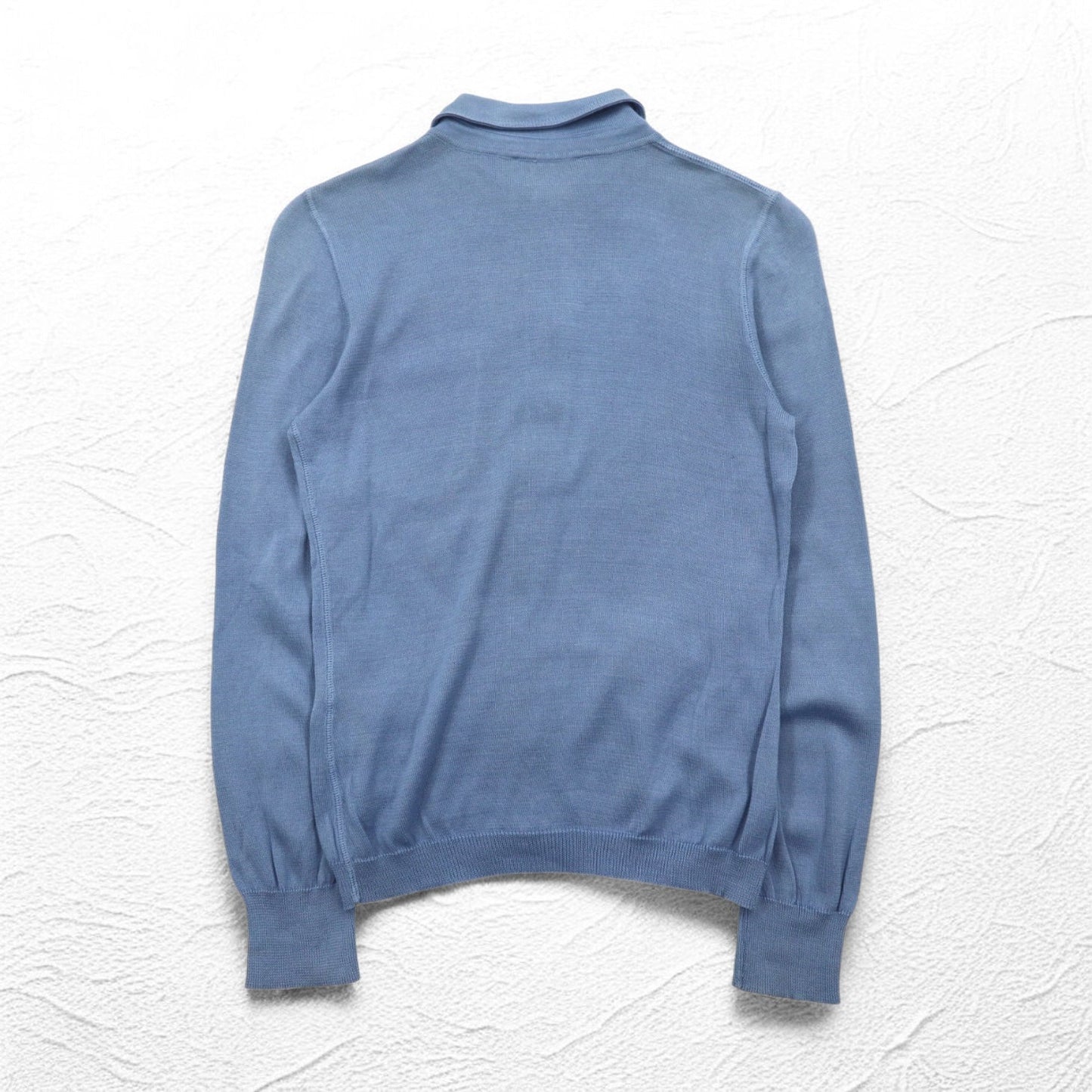 PRADA ボタンフロント ニットシャツ カーディガン M ブルー コットン イタリア製