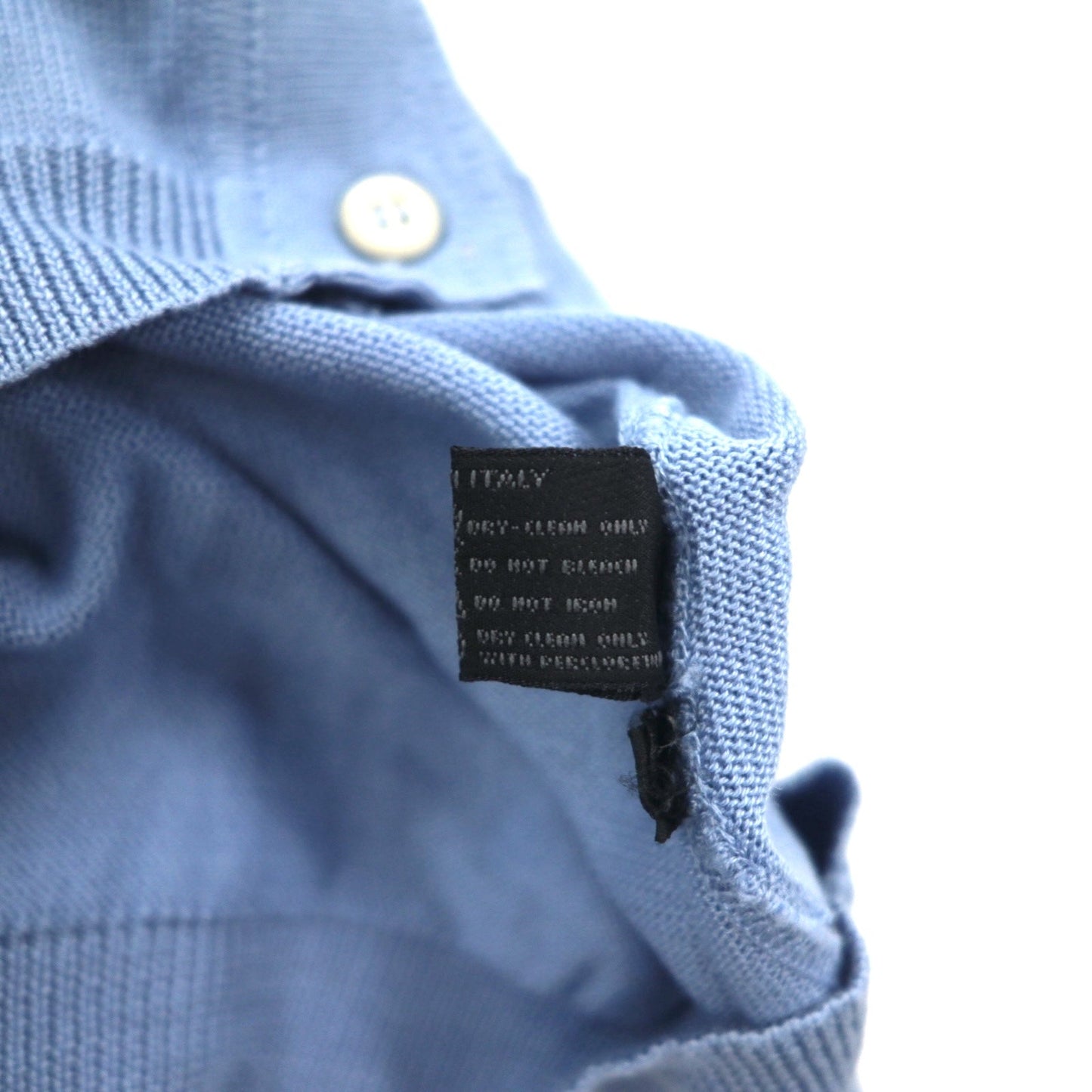 PRADA ボタンフロント ニットシャツ カーディガン M ブルー コットン イタリア製