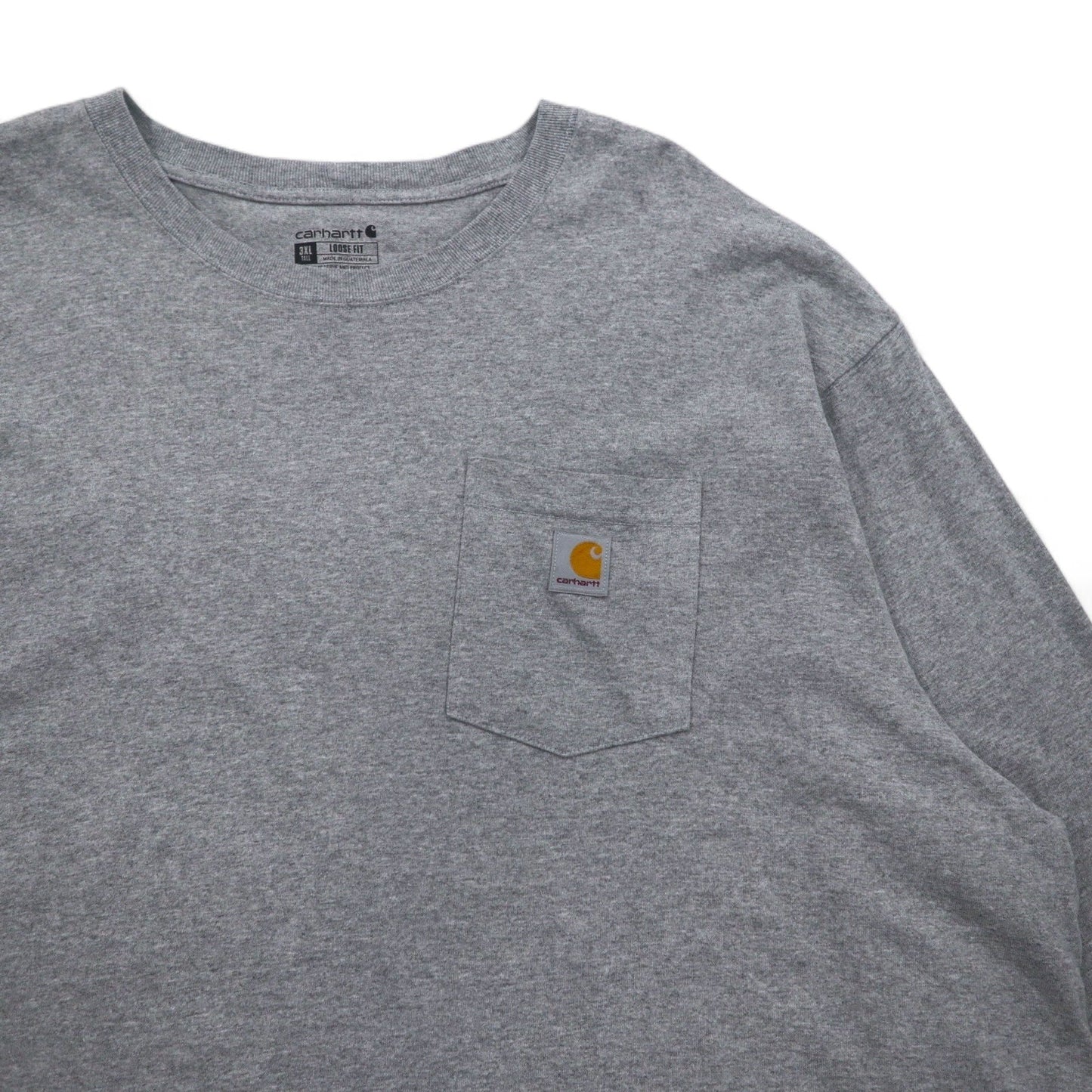 Carhartt ルーズフィット ロングスリーブ ポケット Tシャツ ロンT 3XL グレー LOOSE FIT HEAVYWEIGHT LONG-SLEEVE POCKET T-SHIRT K126