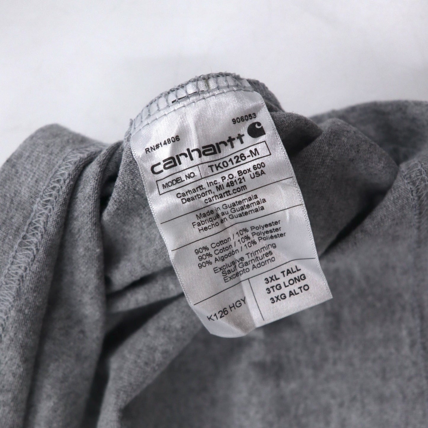 Carhartt ルーズフィット ロングスリーブ ポケット Tシャツ ロンT 3XL グレー LOOSE FIT HEAVYWEIGHT LONG-SLEEVE POCKET T-SHIRT K126