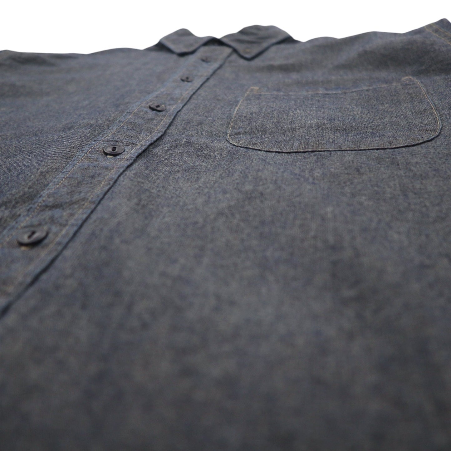 Eddie Bauer シャンブレー ボタンダウンシャツ L ブルー インディゴ コットン 未使用品