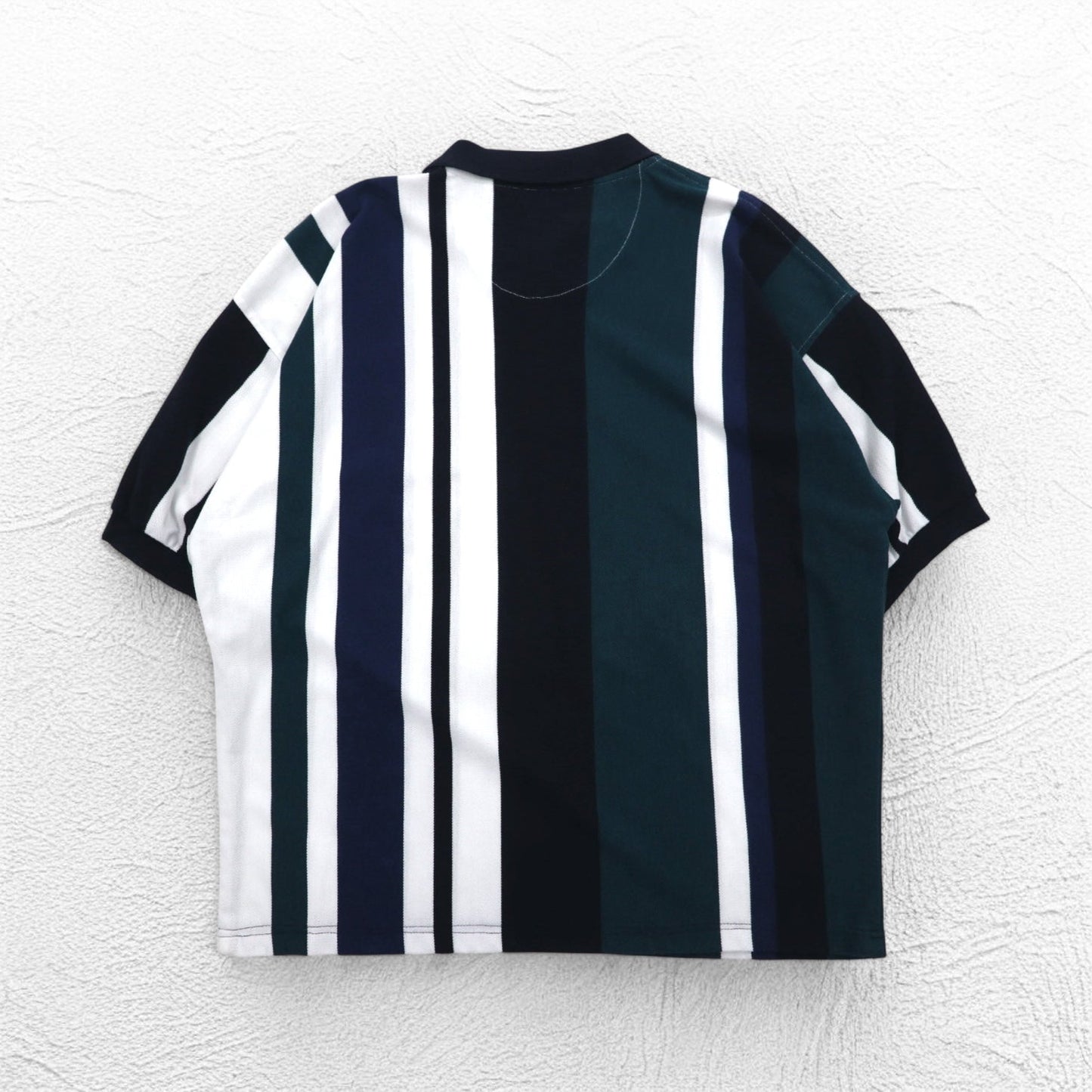 90年代 HARBOR BAY マルチストライプ ポロシャツ 4XL BIG ネイビー コットン ビッグサイズ