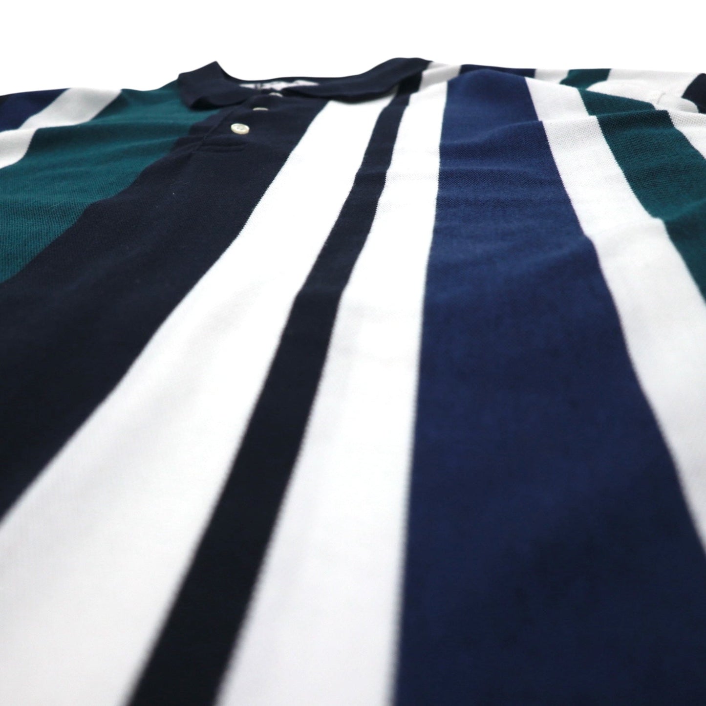 90年代 HARBOR BAY マルチストライプ ポロシャツ 4XL BIG ネイビー コットン ビッグサイズ