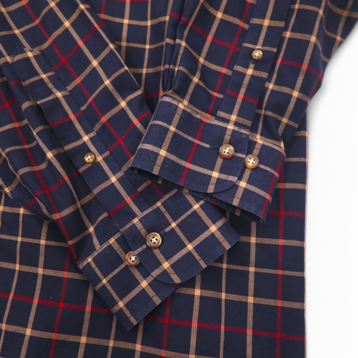 Brooks Brothers 346 ボタンダウンシャツ L ネイビー チェック コットン ビッグサイズ ノンアイロン