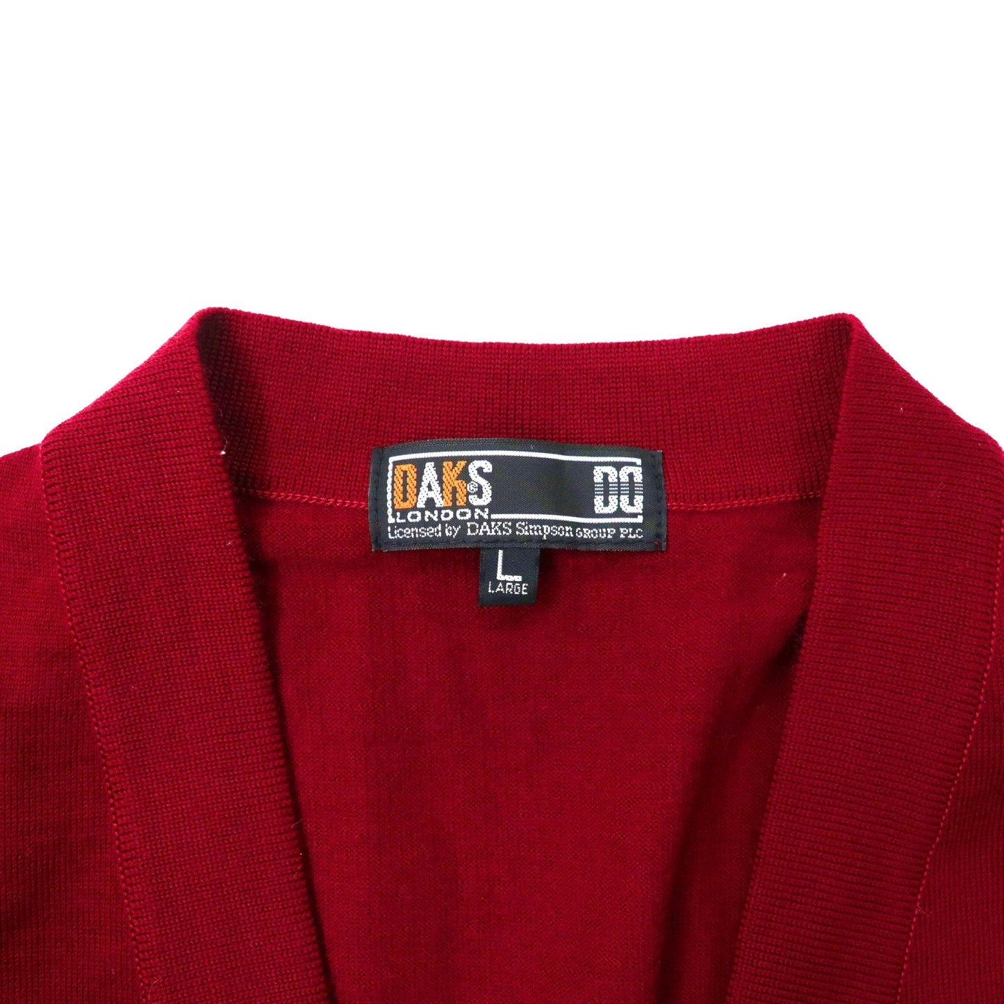 DAKS ニット カーディガン L ボルドー ウール オールド 日本製