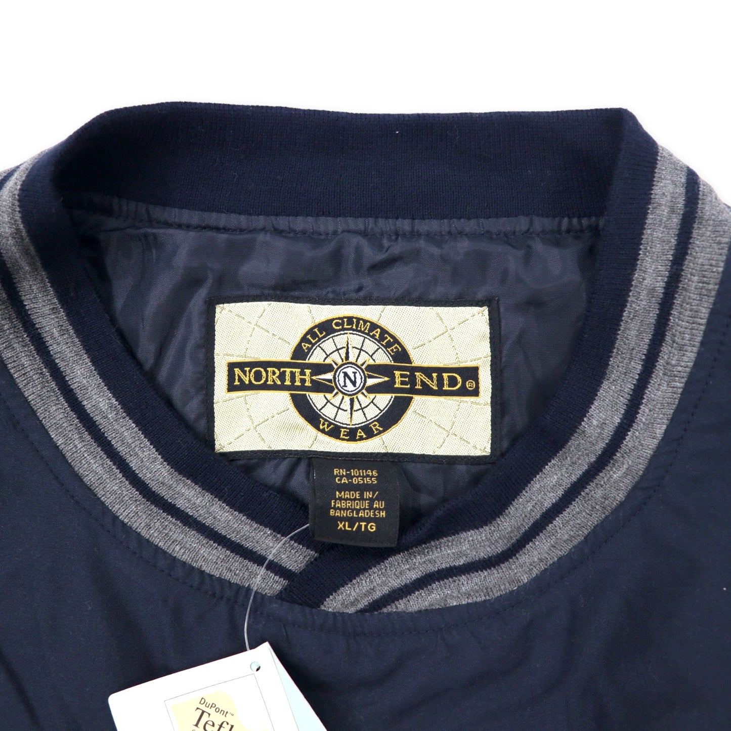 NORTH END ピステ プルオーバー ナイロンジャケット XL ネイビー Teflon テフロン 防水 US企業 Hawkeye 刺繍 ビッグサイズ 未使用品
