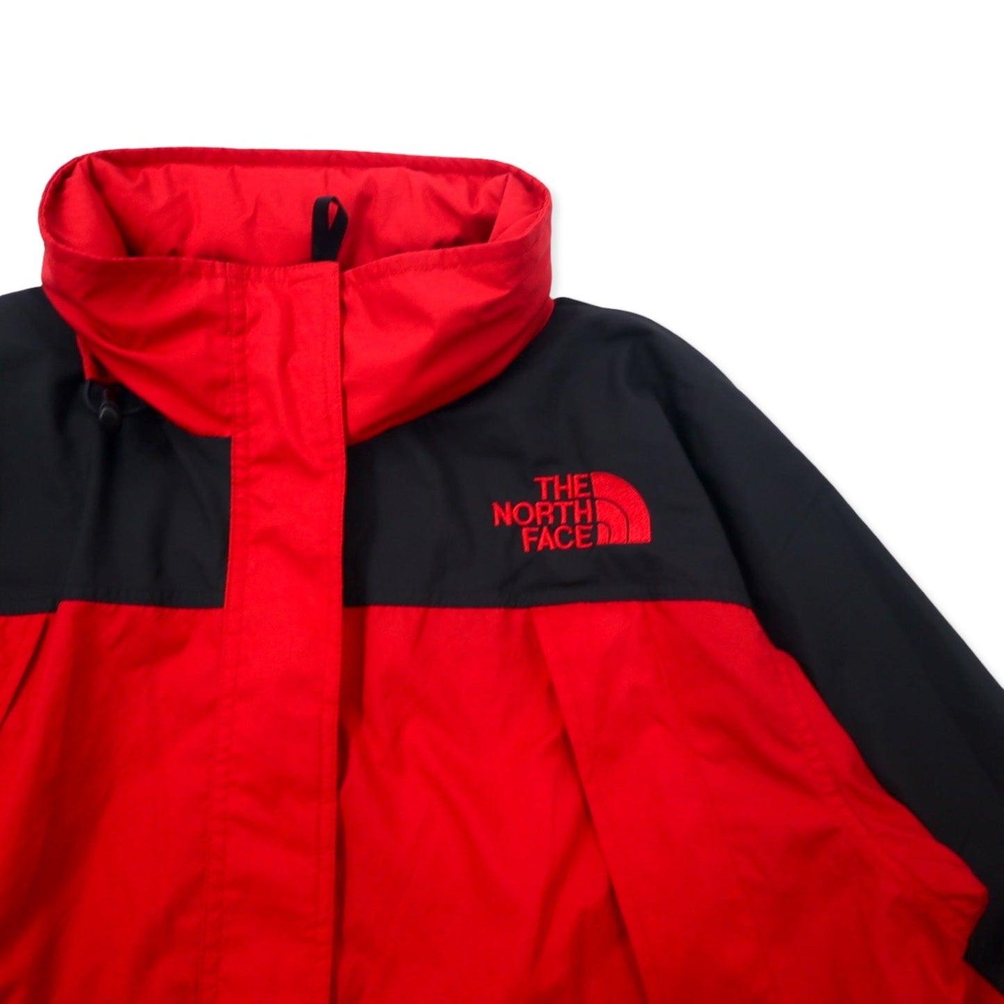 THE NORTH FACE 90年代 マウンテンパーカー L レッド ブラック ポリエステル メッシュライナー ドローコード ダブルジップ