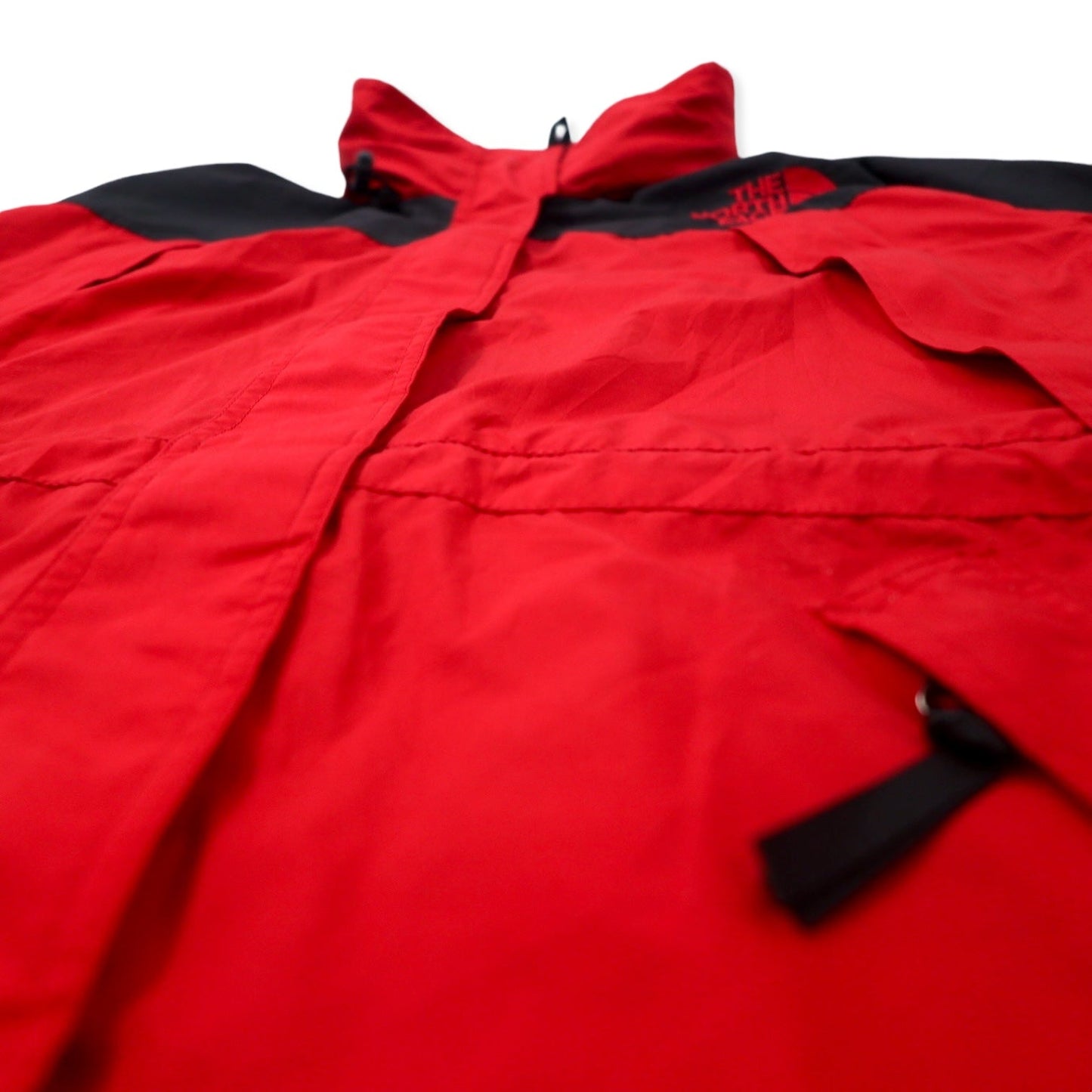 THE NORTH FACE 90年代 マウンテンパーカー L レッド ブラック ポリエステル メッシュライナー ドローコード ダブルジップ