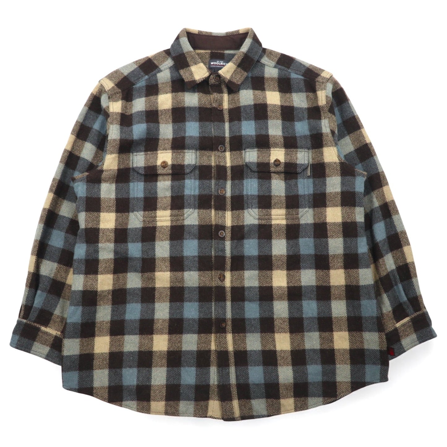 WOOLRICH フランネル ワーク シャツ XL ベージュ ブラウン チェック モカ