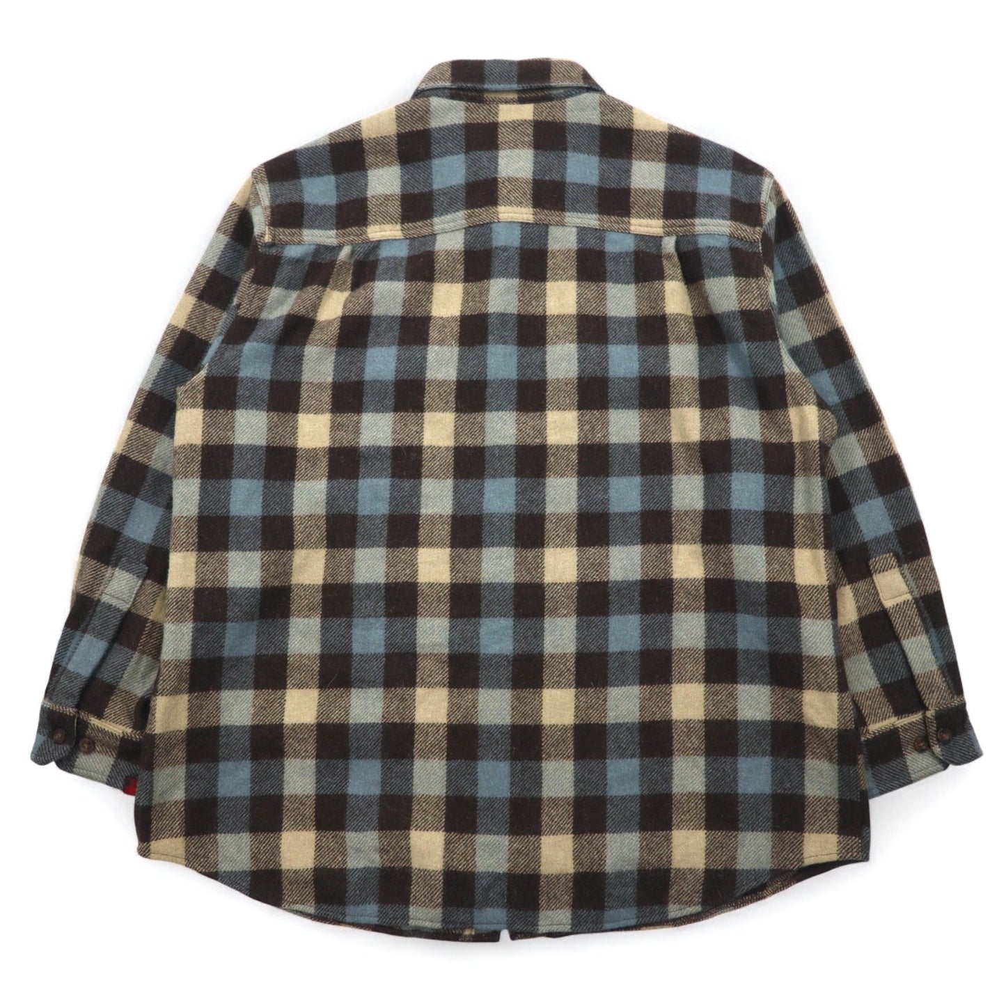 WOOLRICH フランネル ワーク シャツ XL ベージュ ブラウン チェック モカ