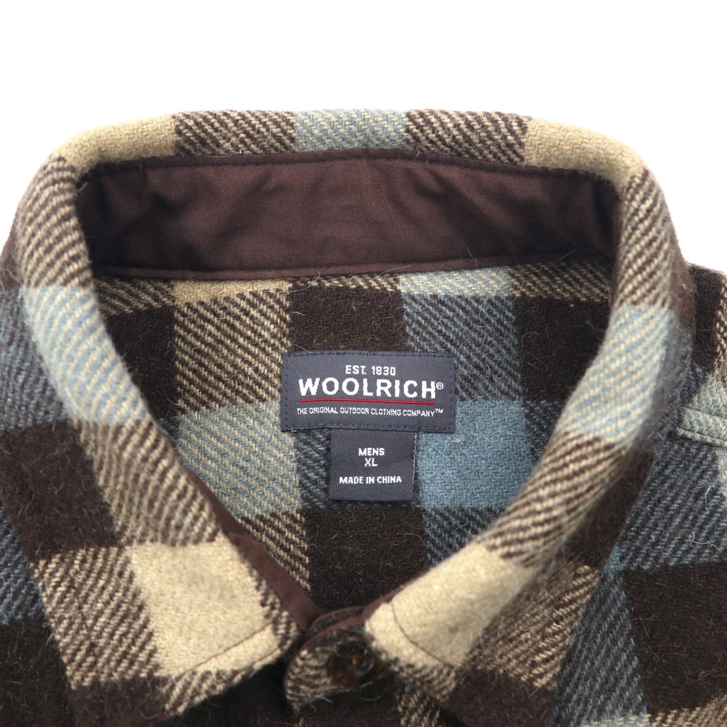 WOOLRICH フランネル ワーク シャツ XL ベージュ ブラウン チェック モカ