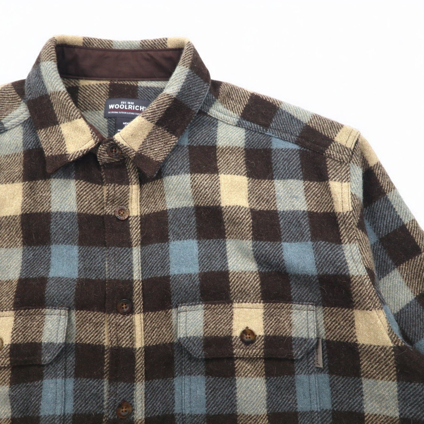 WOOLRICH フランネル ワーク シャツ XL ベージュ ブラウン チェック モカ