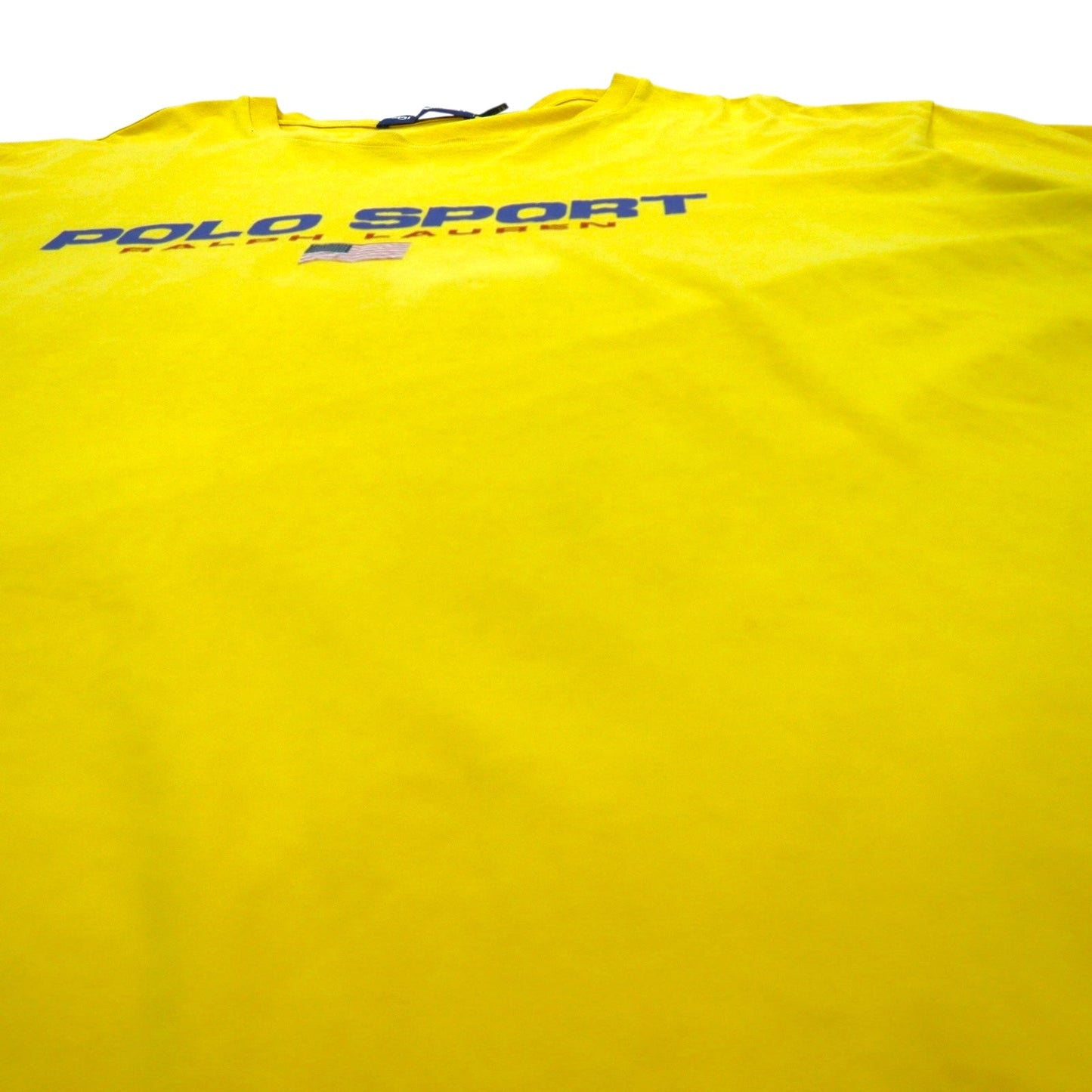POLO SPORT RALPH LAUREN 90年代 シングルステッチ Tシャツ 3XL BIG イエロー 星条旗 ロゴプリント ビッグサイズ