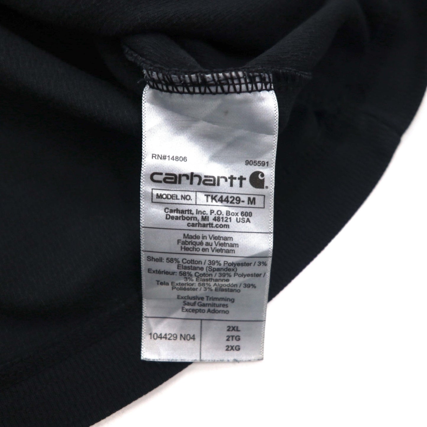 Carhartt ヘビーウェイト ロングスリーブ サーマル ヘンリーネック ロンT 2XL RELAXED FIT ブラック 104429 TK4429