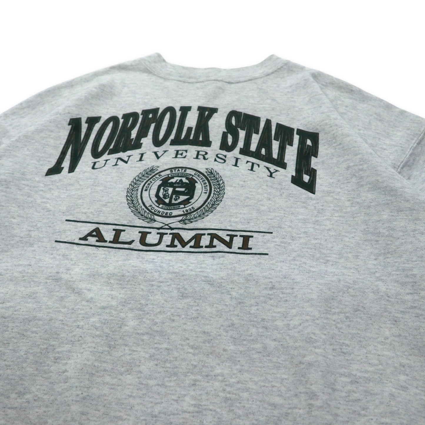 JAN SPORT USA製 90年代 カレッジプリントスウェット XXL グレー コットン 裏起毛 NORFOLK STATE UNIVERSITY ビッグサイズ
