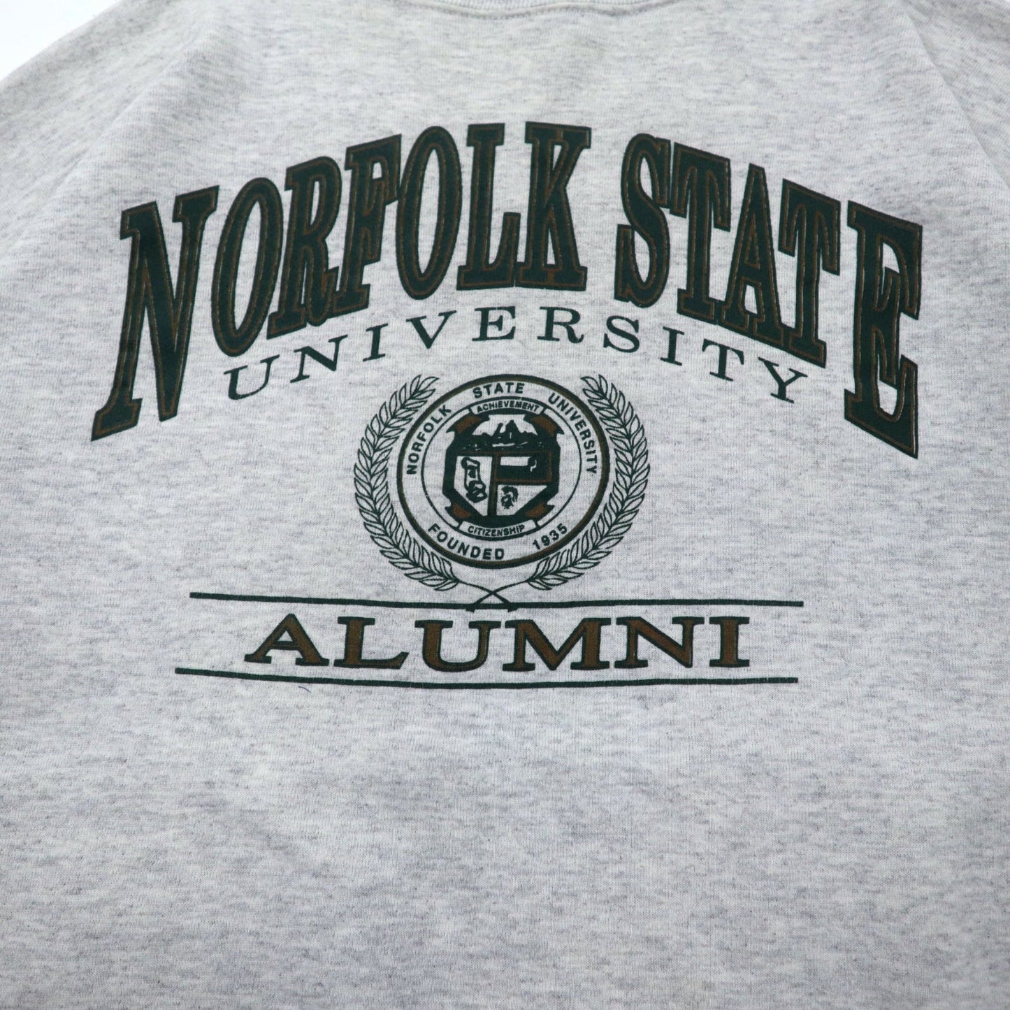 JAN SPORT USA製 90年代 カレッジプリントスウェット XXL グレー コットン 裏起毛 NORFOLK STATE UNIVERSITY ビッグサイズ