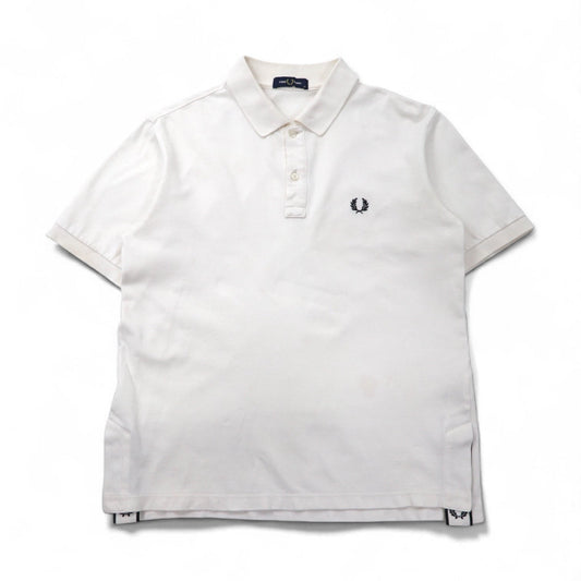 FREDPERRY サイド テープド ピケ ポロシャツ Side Taped Pique M ホワイト コットン 鹿の子 F1860 日本製