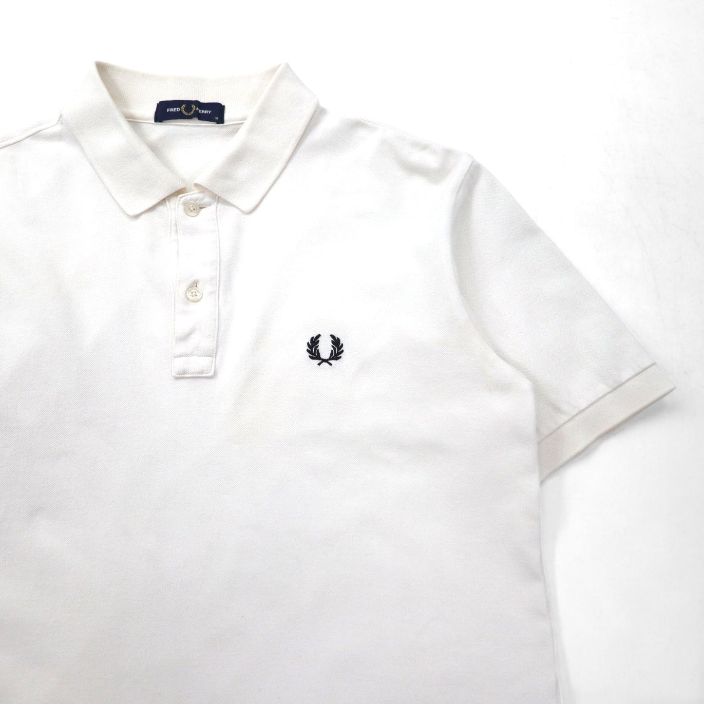 FREDPERRY サイド テープド ピケ ポロシャツ Side Taped Pique M ホワイト コットン 鹿の子 F1860 日本製