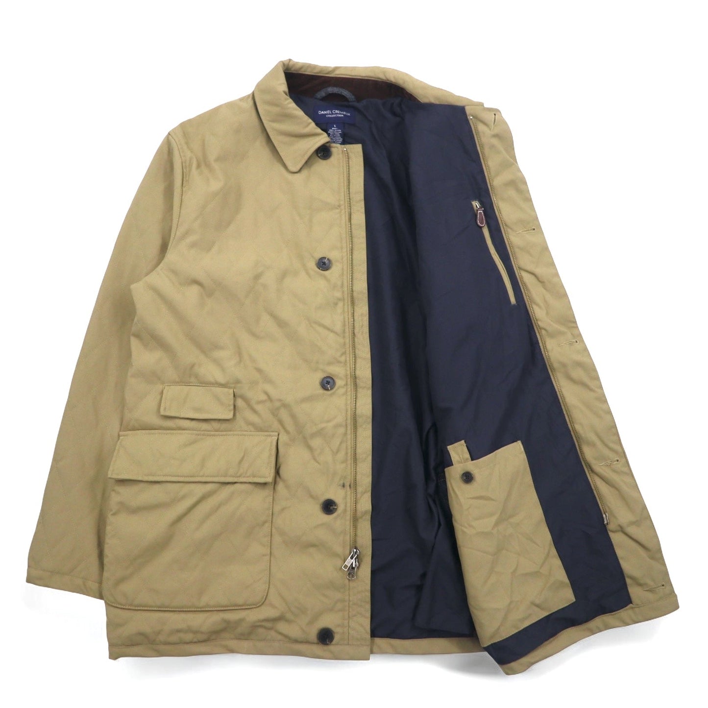DANIEL CREMIEUX COLLECTION キルティングジャケット L ベージュ ナイロン 中綿 チンストラップ