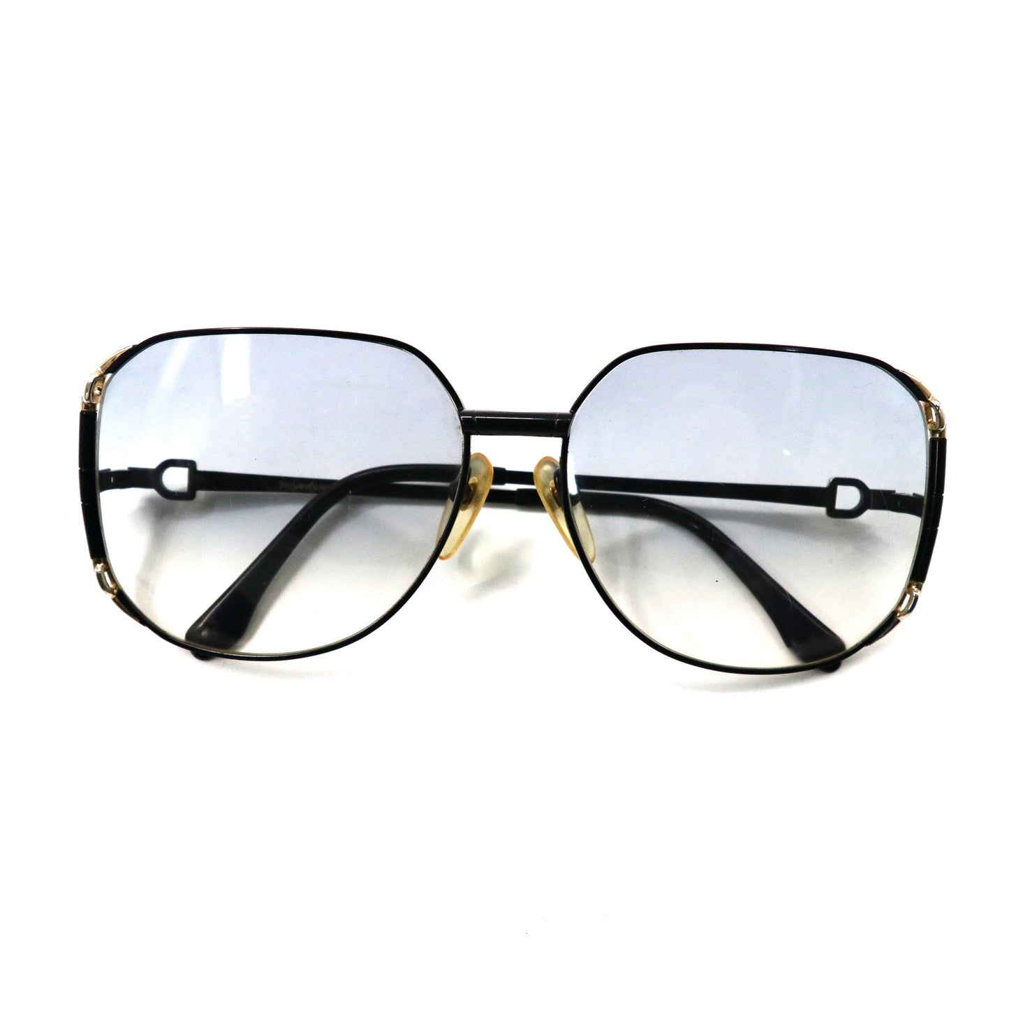 YVES SAINT LAURENT サングラス ブラック スクエア ティアドロップ グラデーションレンズ 31-8601 オールド