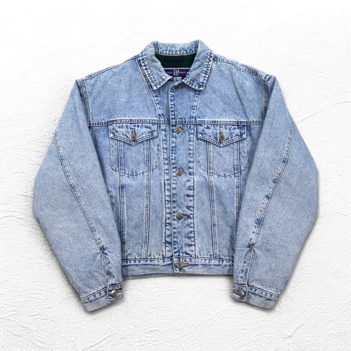 GAP 90年代 オールドギャップ デニムジャケット Gジャン M インディゴ ブルー 裏地ブランケット