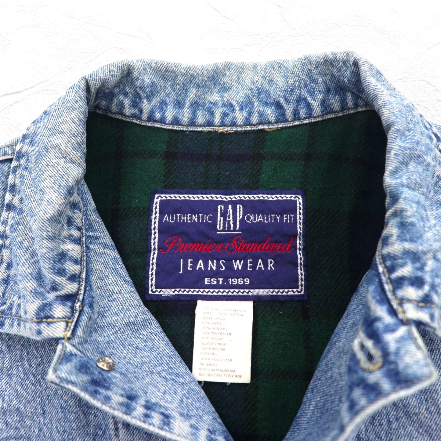 GAP 90年代 オールドギャップ デニムジャケット Gジャン M インディゴ ブルー 裏地ブランケット