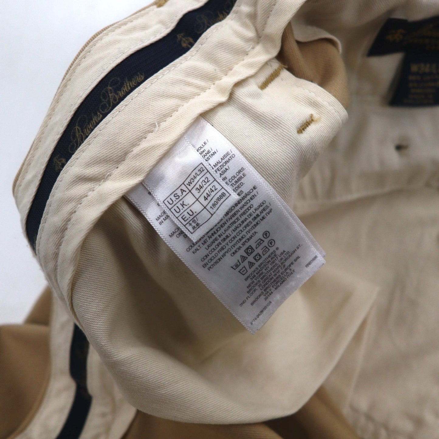Brooks Brothers チノパンツ M ベージュ ADVANTAGE CHINO CLARK ストレッチ コットン ツイル