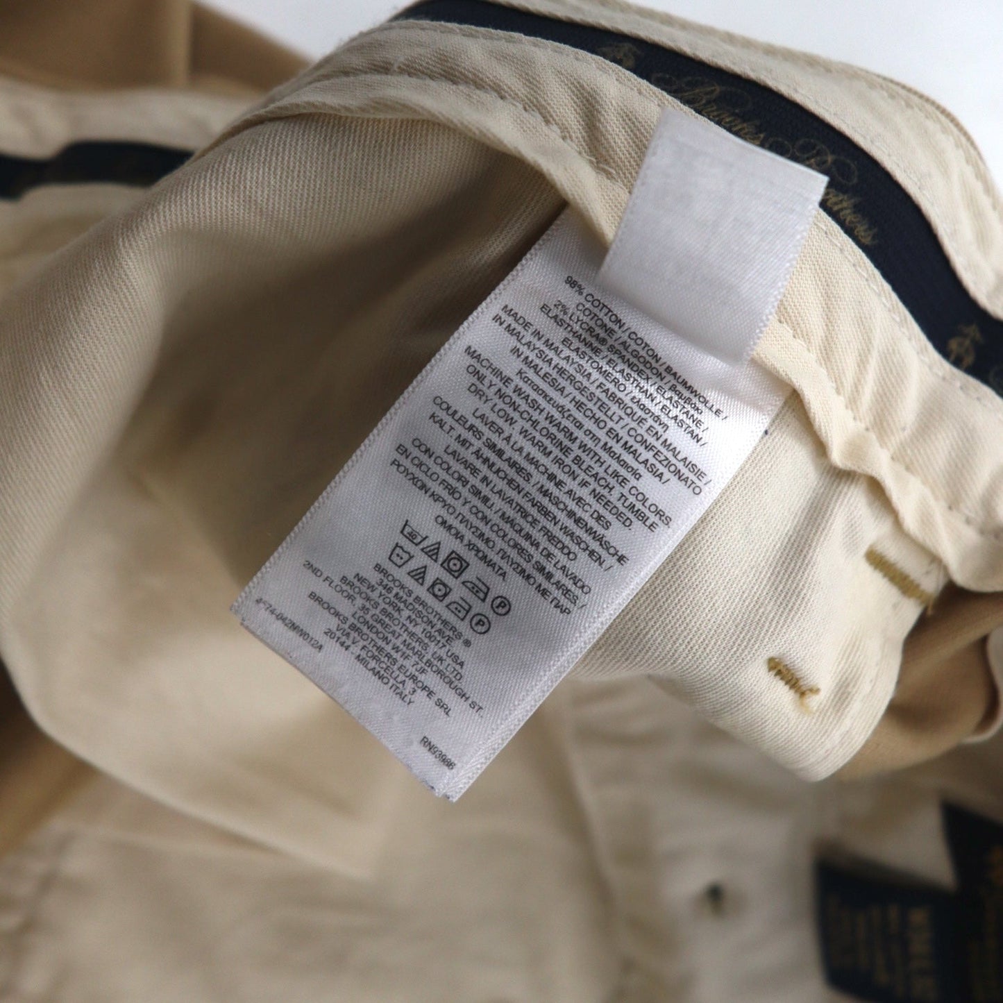 Brooks Brothers チノパンツ M ベージュ ADVANTAGE CHINO CLARK ストレッチ コットン ツイル