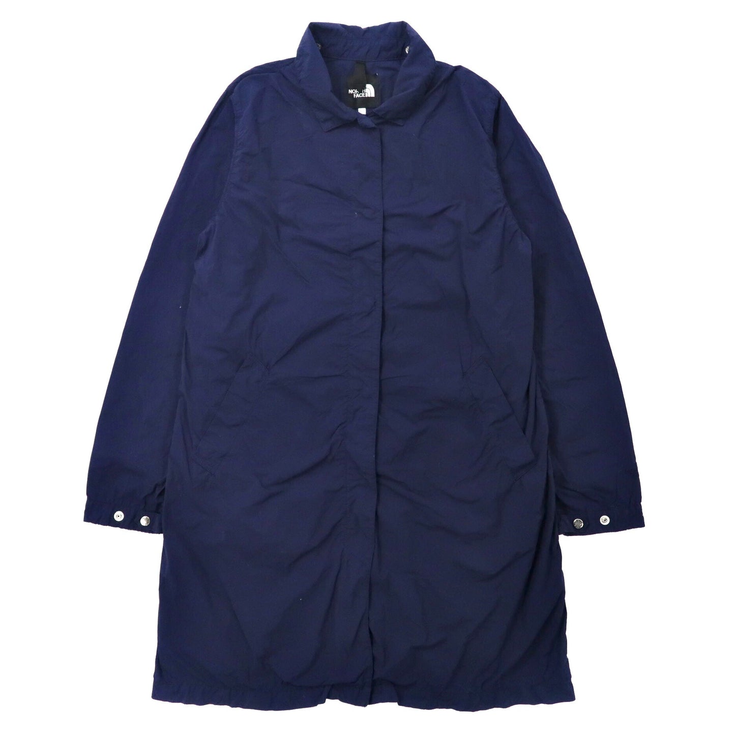 THE NORTH FACE ステンカラーコート L ネイビー ナイロン スナップボタン フード着脱式 JOURNEYS TECH INDIGO COAT NPW21657