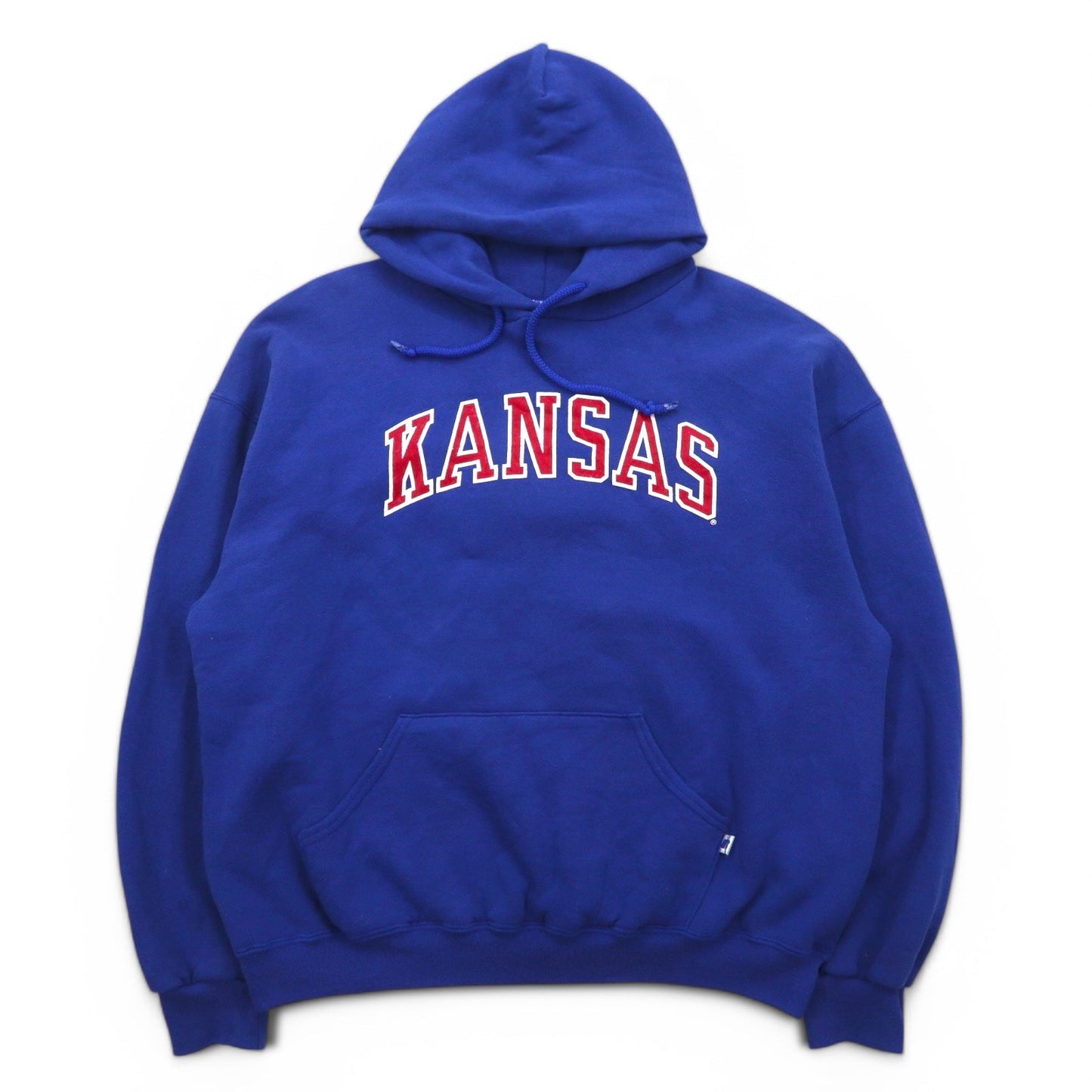 RUSSELL ATHLETIC カレッジプリント プルオーバー パーカー XL ブルー KANSAS アーチロゴ