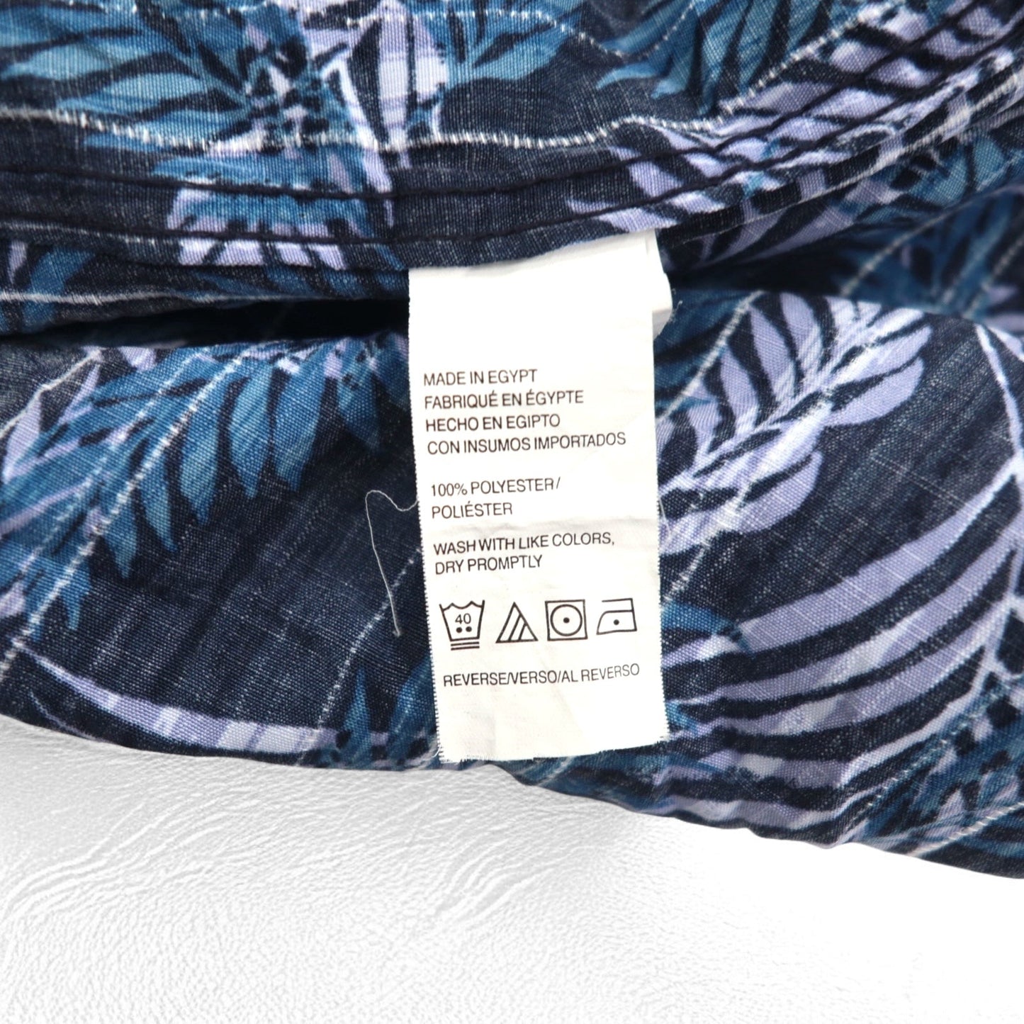 VAN HEUSEN 00年代 アロハシャツ 2XL ネイビー 総柄 ボタニカル リーフ 胸ポケット ビッグサイズ