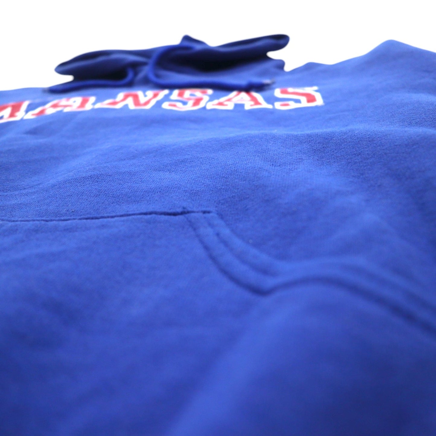 RUSSELL ATHLETIC カレッジプリント プルオーバー パーカー XL ブルー KANSAS アーチロゴ