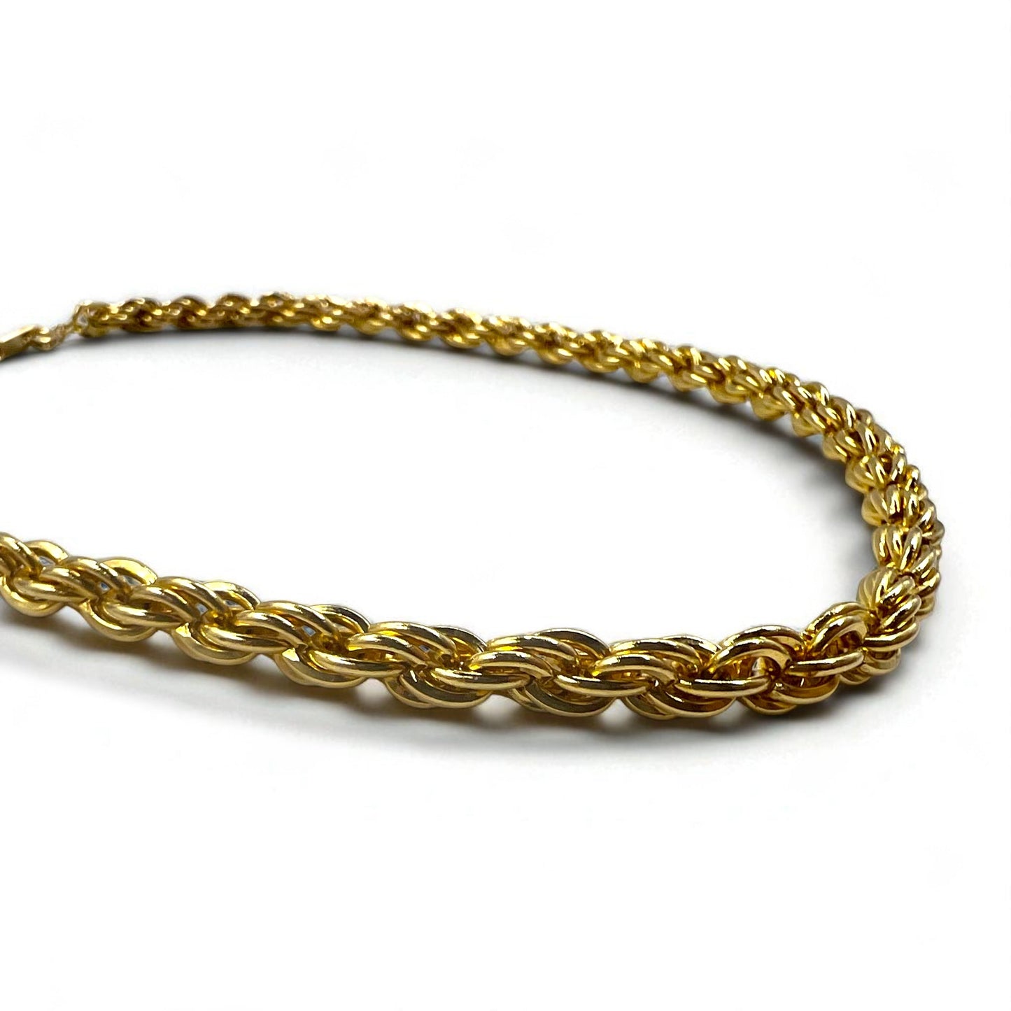 Vintage Gold Plated Necklace イタリア製 ツイストチェーン ネックレス 18KGP ゴールド