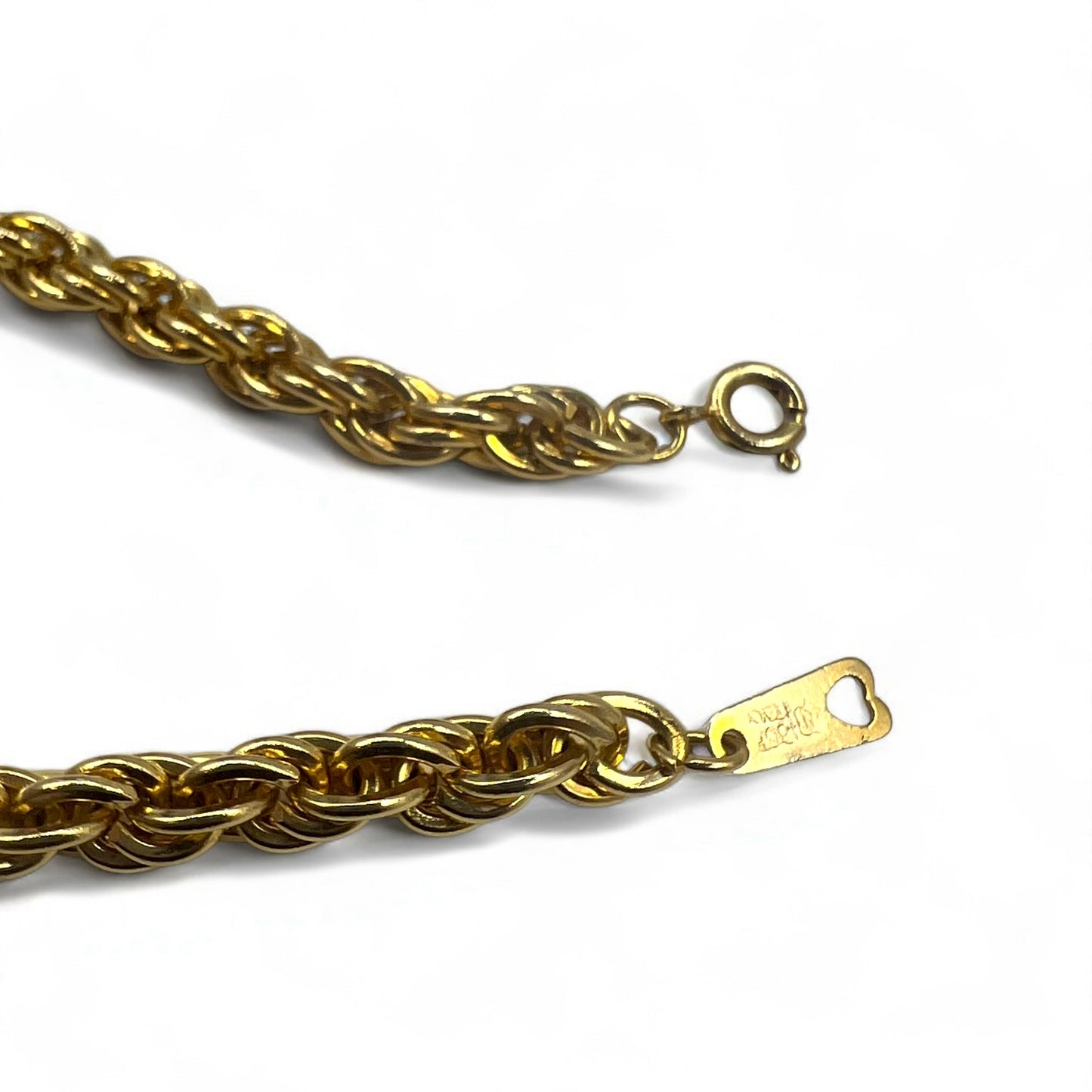 Vintage Gold Plated Necklace イタリア製 ツイストチェーン ネックレス 18KGP ゴールド