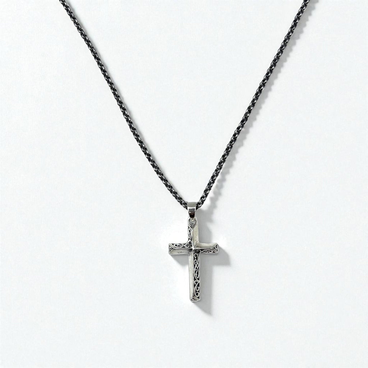 Vintage Silver Cross Necklace クロス 十字架 ネックレス 唐草 シルバー 925