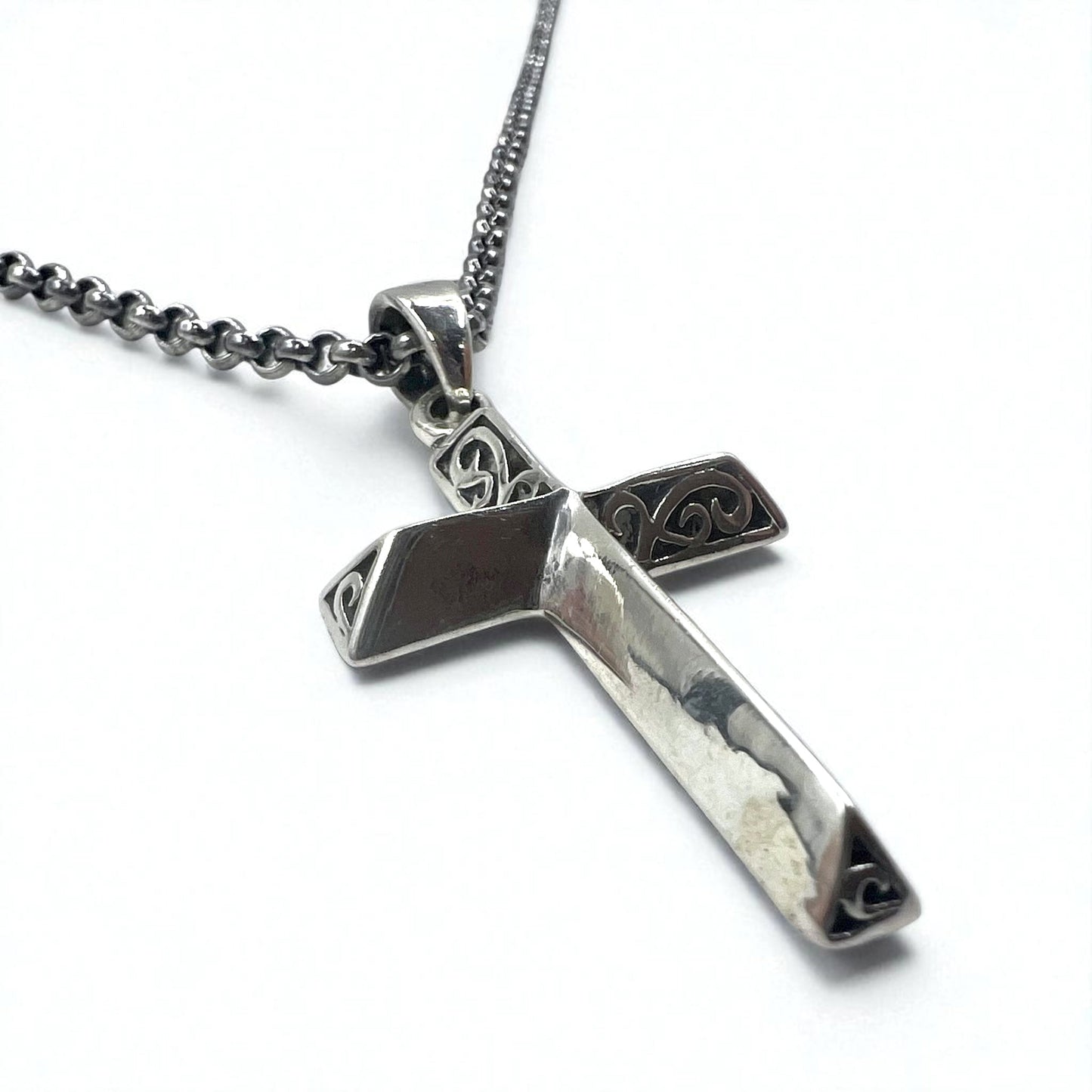 Vintage Silver Cross Necklace クロス 十字架 ネックレス 唐草 シルバー 925