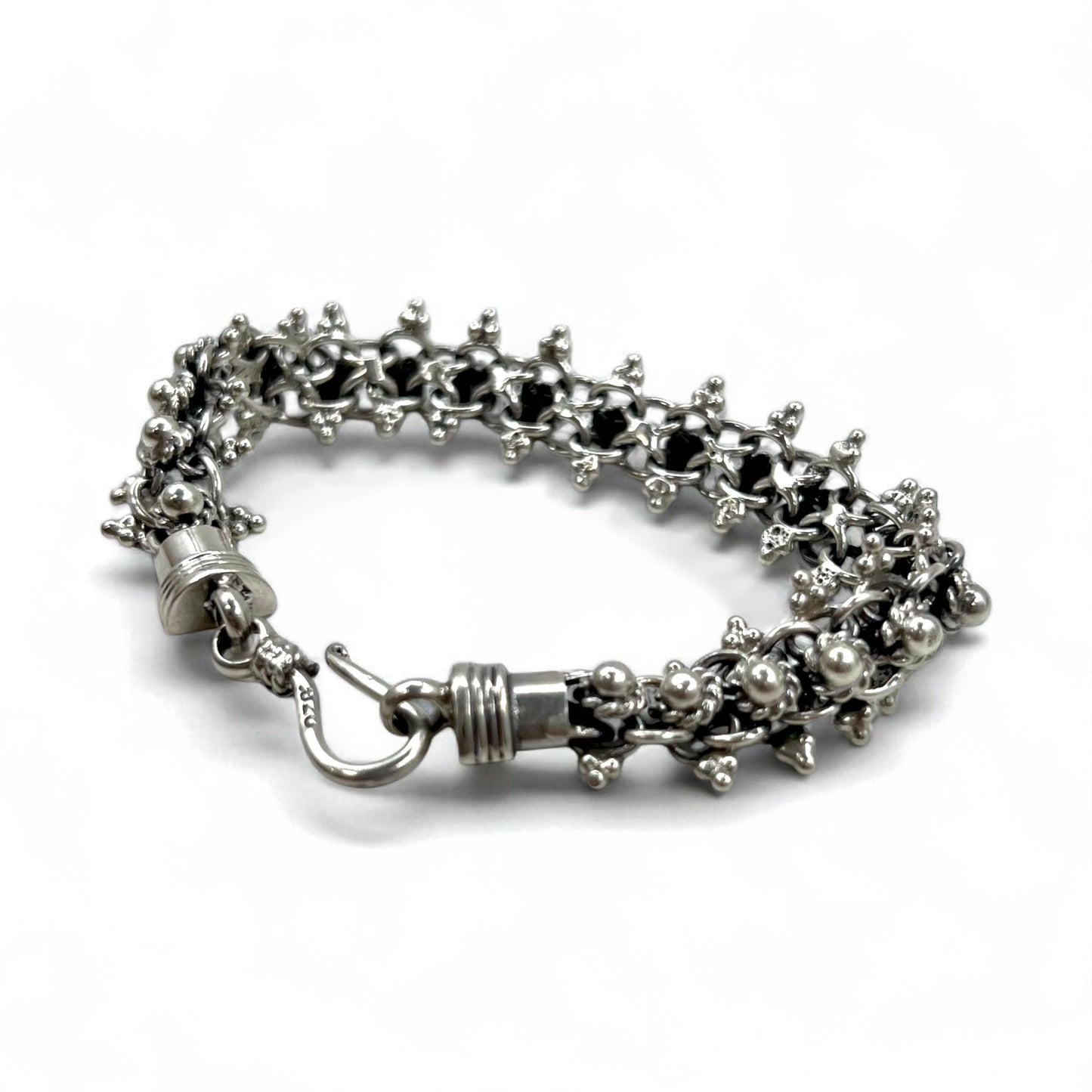 Vintage Silver Bracelet DNA スパイク チェーン ブレスレット シルバー 925 フック